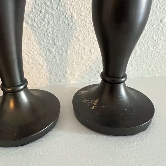 Set of 3 Restoration Hardware 5.5" Candlestick Candle Holders Silver/Black - Picture 3 of 10